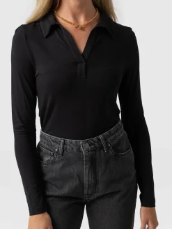 Best Saint and Sofia Isla Polo Tee - Black