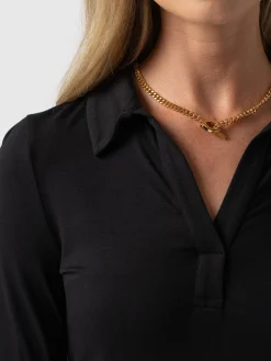 Best Saint and Sofia Isla Polo Tee - Black