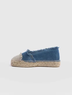 Hot Saint and Sofia Ivy Frayed Espadrille Pumps - Blue