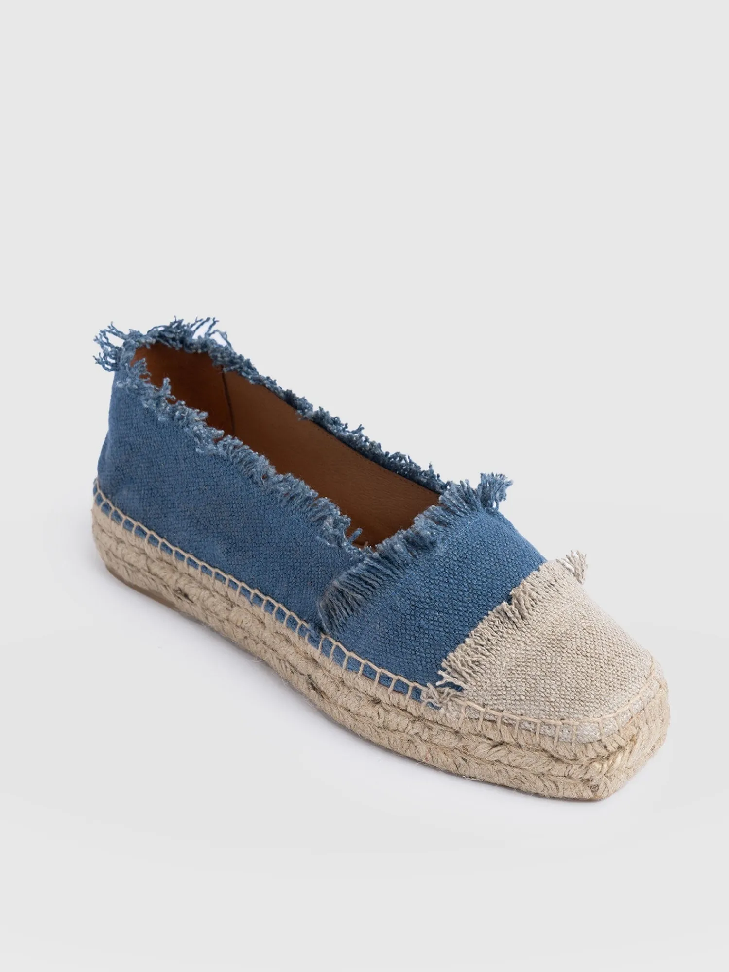 Hot Saint and Sofia Ivy Frayed Espadrille Pumps - Blue
