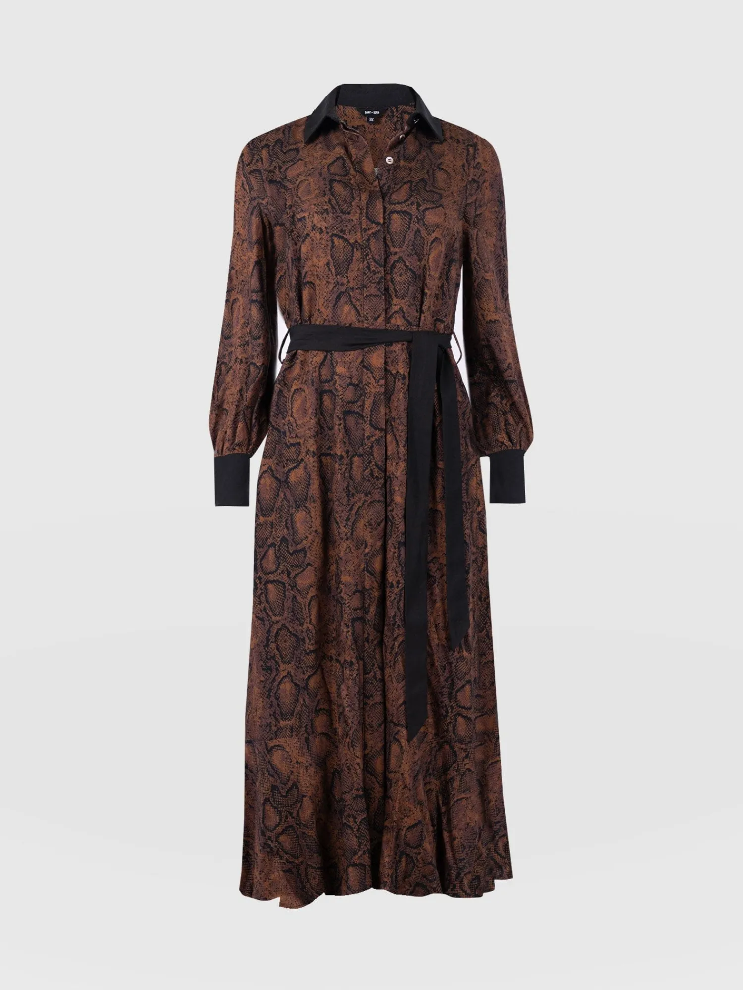 Sale Saint and Sofia Jacqueline Shirt Dress - Brown Snake
