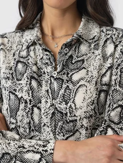 Outlet Saint and Sofia Jacqueline Shirt Dress - Cream Snake