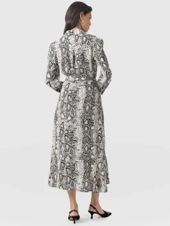 Outlet Saint and Sofia Jacqueline Shirt Dress - Cream Snake