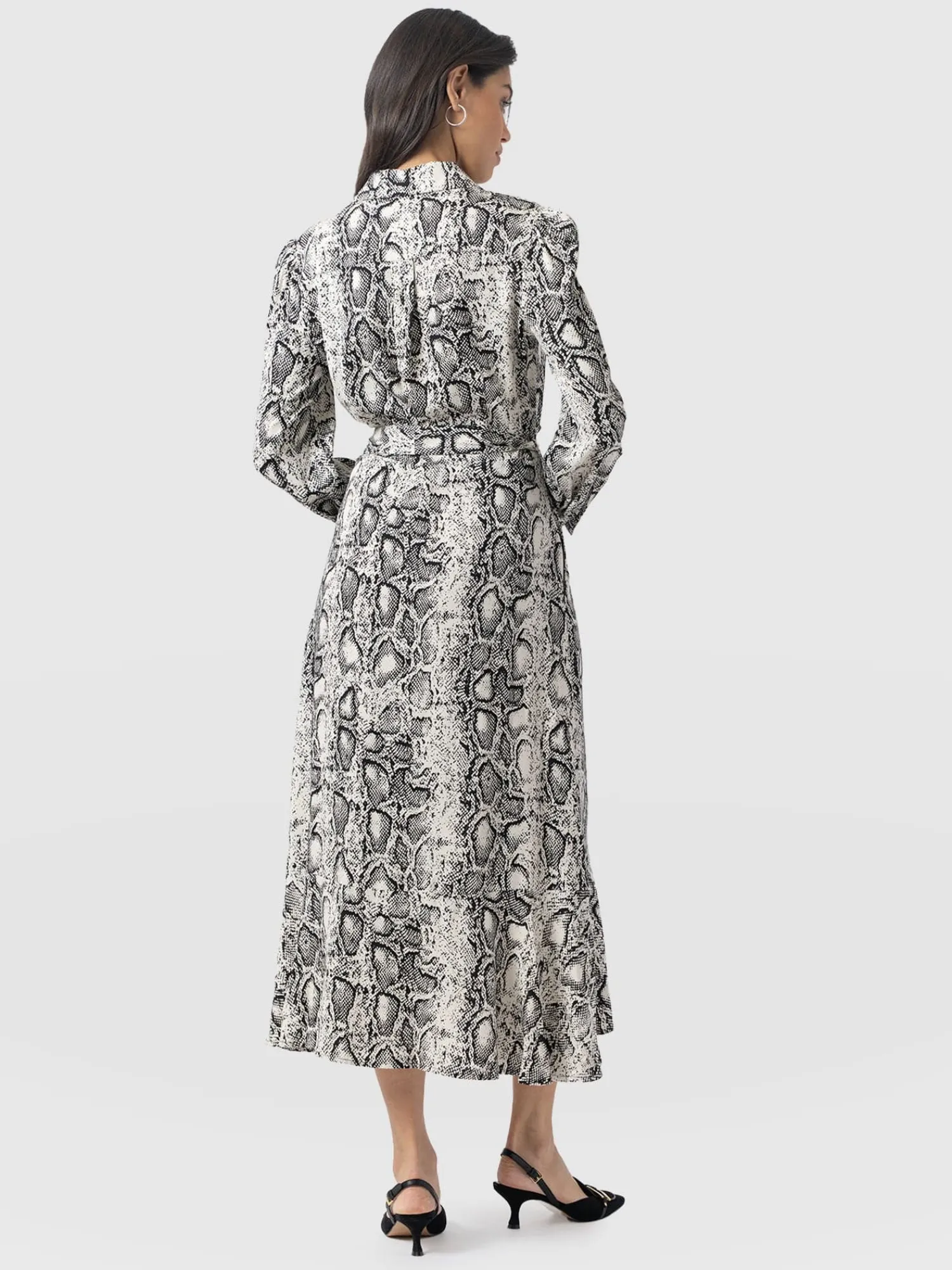 Outlet Saint and Sofia Jacqueline Shirt Dress - Cream Snake