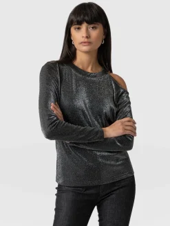 Best Saint and Sofia Jasna Cold Shoulder Tee - Silver