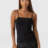 Online Saint and Sofia Jersey Lace Cami - Black