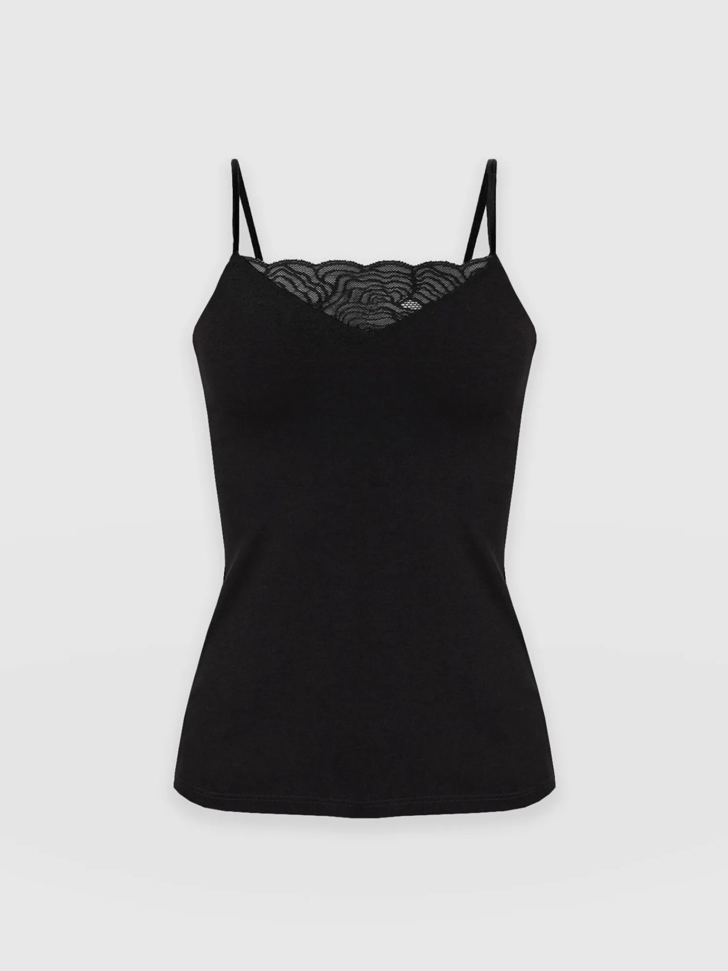 Online Saint and Sofia Jersey Lace Cami - Black