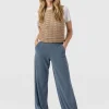 Outlet Saint and Sofia Keller Wide Leg Pant - Blue