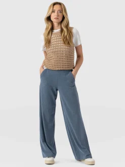 Outlet Saint and Sofia Keller Wide Leg Pant - Blue