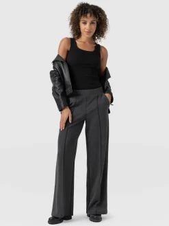 Hot Saint and Sofia Keller Wide Leg Pant - Charcoal