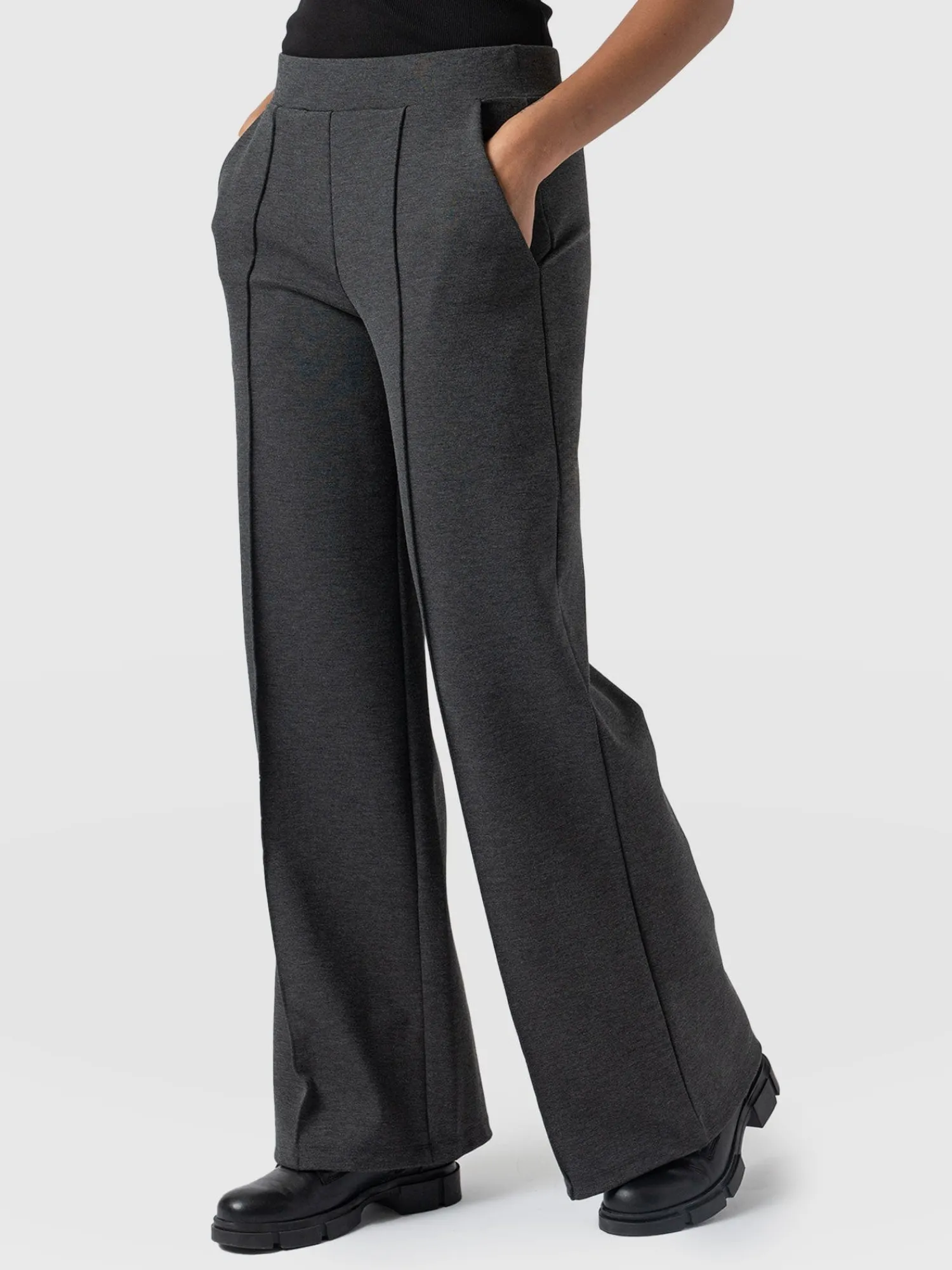 Hot Saint and Sofia Keller Wide Leg Pant - Charcoal