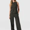 Discount Saint and Sofia Keller Wide Leg Pant - Green Texture