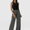 Outlet Saint and Sofia Keller Wide Leg Pant - Grey Twill