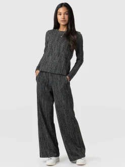 New Saint and Sofia Keller Wide Leg Pant - Grey/Black