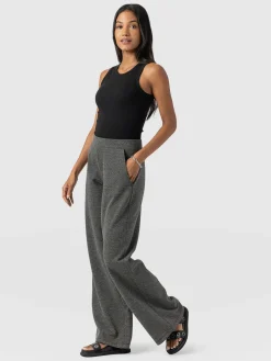 Outlet Saint and Sofia Keller Wide Leg Pant - Grey Twill