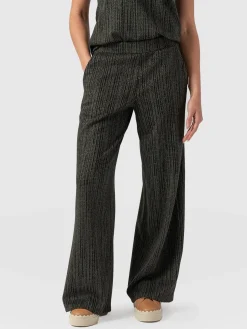 Discount Saint and Sofia Keller Wide Leg Pant - Green Texture