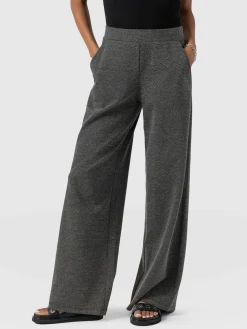 Outlet Saint and Sofia Keller Wide Leg Pant - Grey Twill