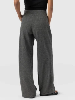 Outlet Saint and Sofia Keller Wide Leg Pant - Grey Twill