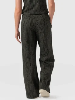 Discount Saint and Sofia Keller Wide Leg Pant - Green Texture