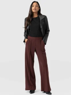 Outlet Saint and Sofia Keller Wide Leg Pant - Maroon