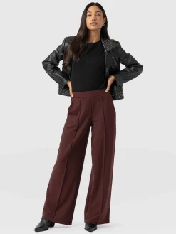 Outlet Saint and Sofia Keller Wide Leg Pant - Maroon