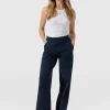 Clearance Saint and Sofia Keller Wide Leg Pant - Navy Twill