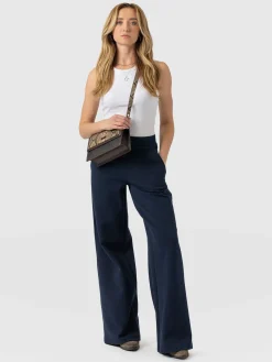 Clearance Saint and Sofia Keller Wide Leg Pant - Navy Twill