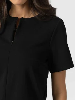 Sale Saint and Sofia Keller Zip Up Tee - Black