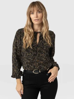 Outlet Saint and Sofia Kristen Blouse - Ditsy Leopard