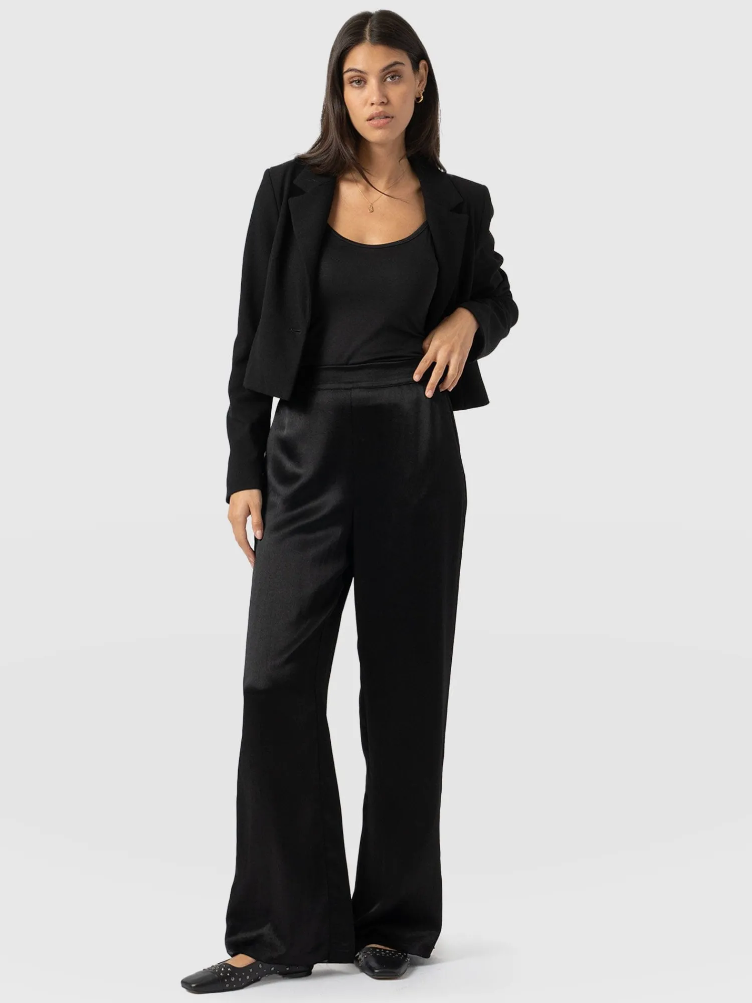 Online Saint and Sofia Langley Wide Leg Pant - Black