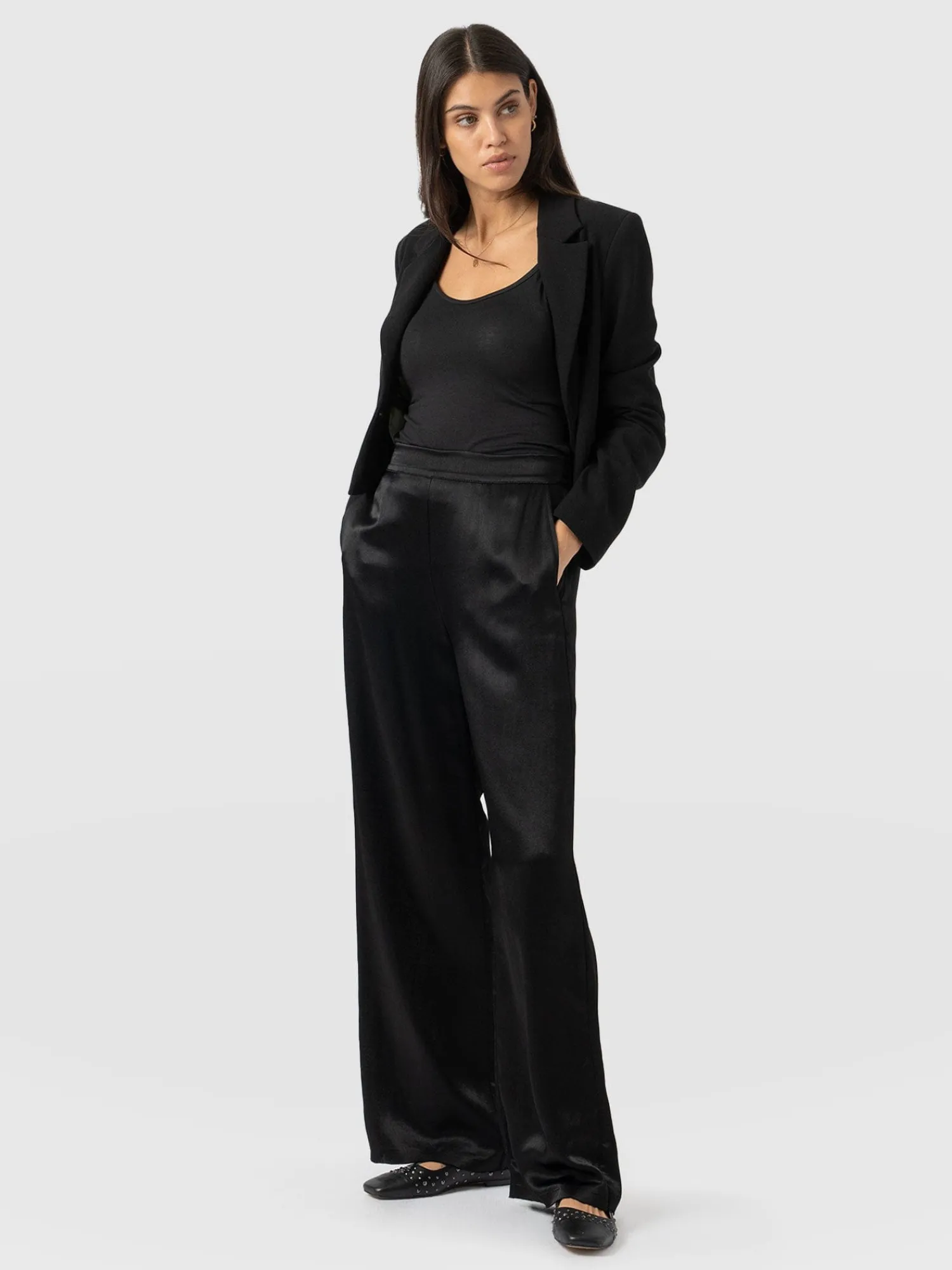 Online Saint and Sofia Langley Wide Leg Pant - Black