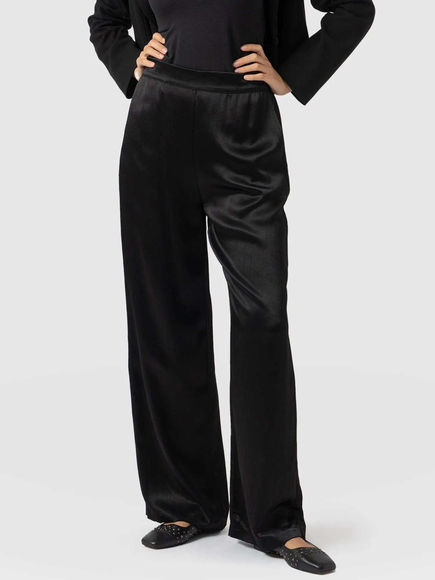 Online Saint and Sofia Langley Wide Leg Pant - Black