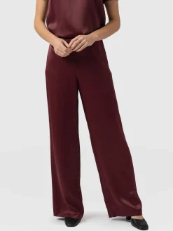Best Saint and Sofia Langley Wide Leg Pant - Maroon