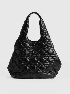 Discount Saint and Sofia Large Stella Quilted Shoulder Tote Bag - Black
