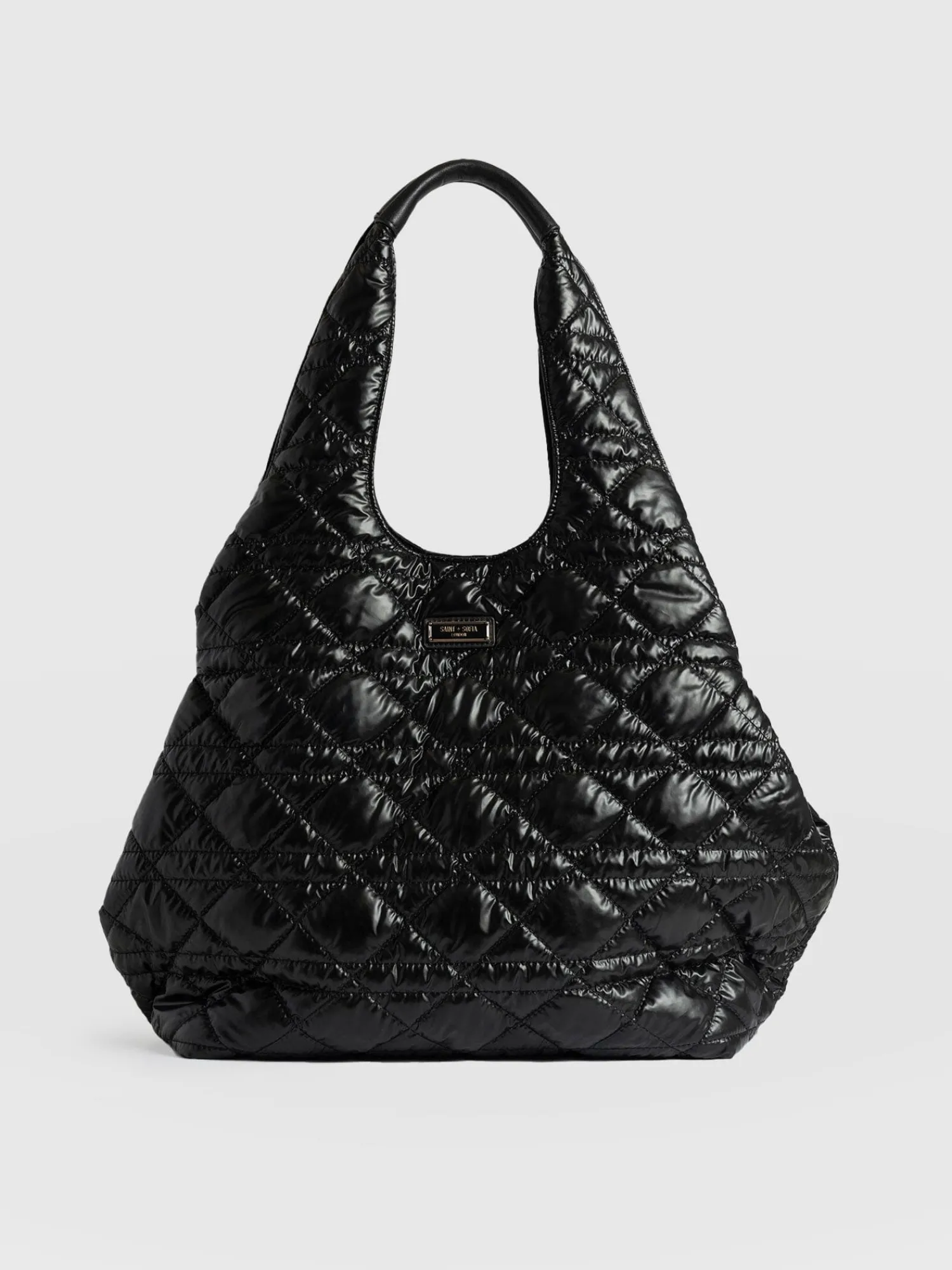 Discount Saint and Sofia Large Stella Quilted Shoulder Tote Bag - Black