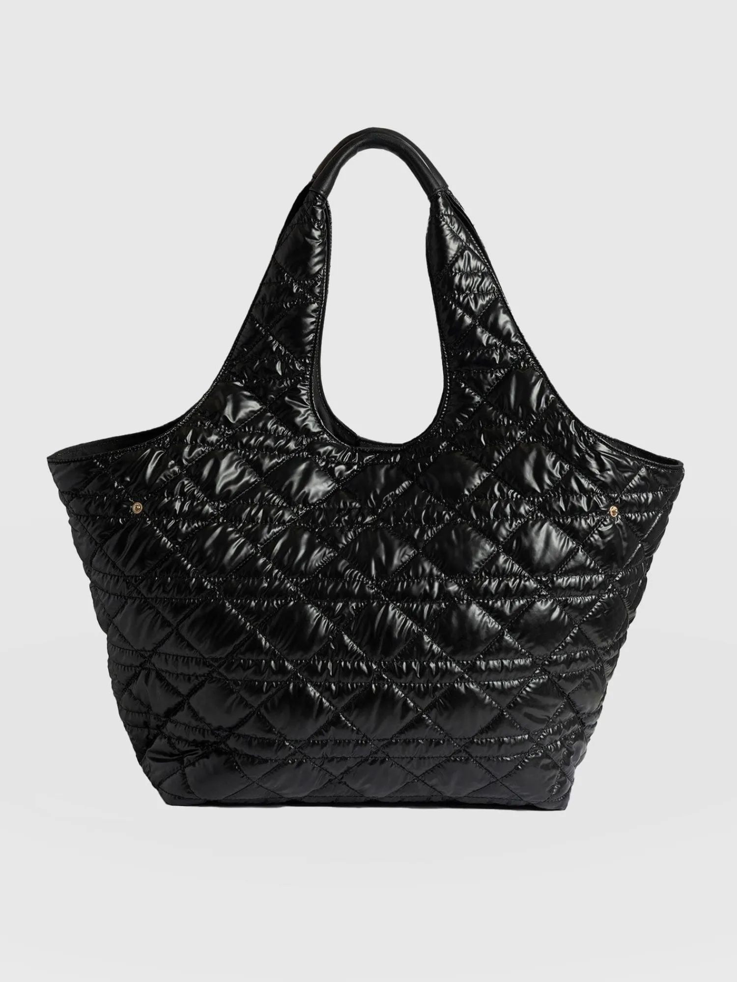 Discount Saint and Sofia Large Stella Quilted Shoulder Tote Bag - Black