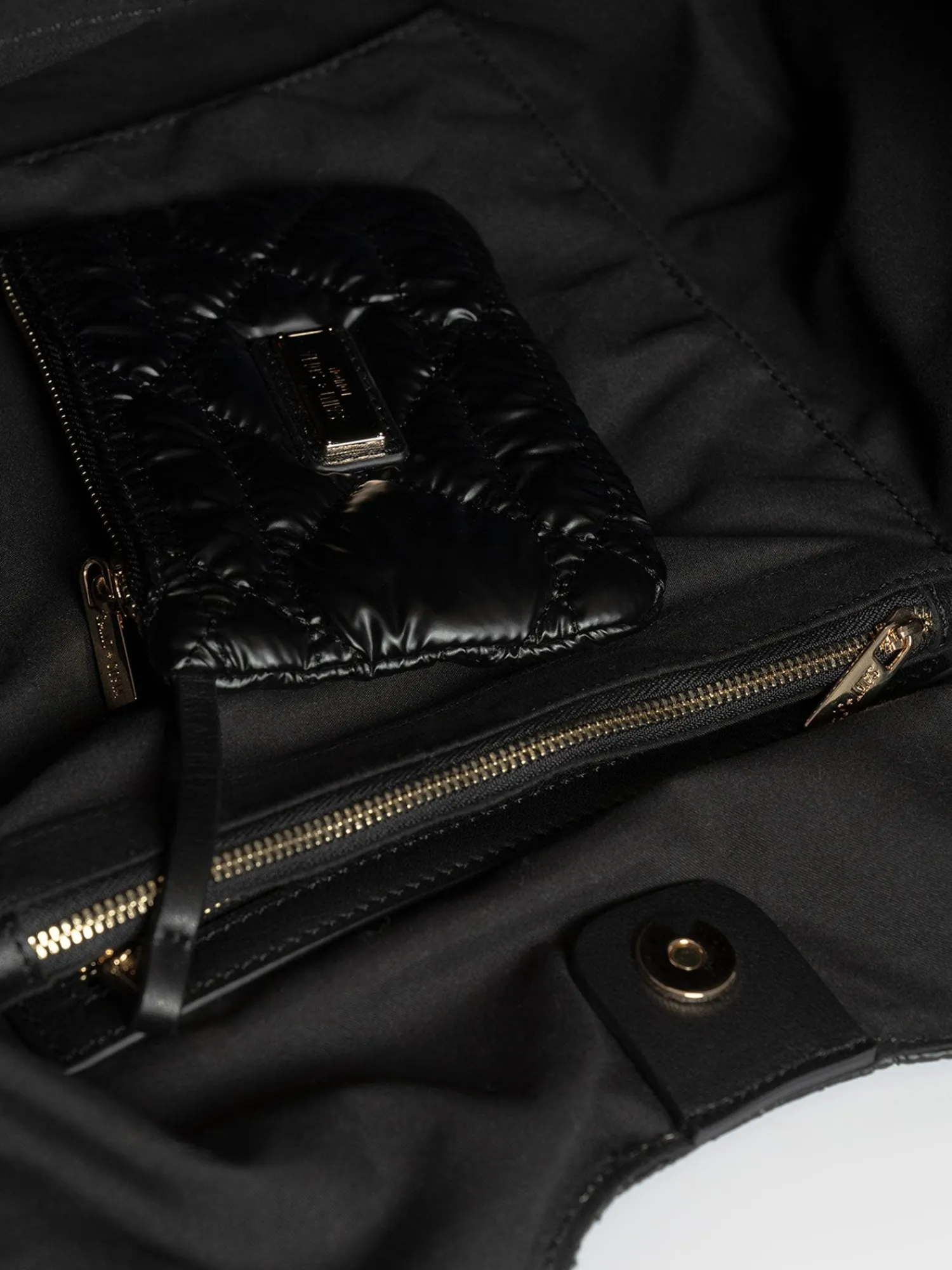 Discount Saint and Sofia Large Stella Quilted Shoulder Tote Bag - Black