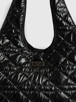 Discount Saint and Sofia Large Stella Quilted Shoulder Tote Bag - Black