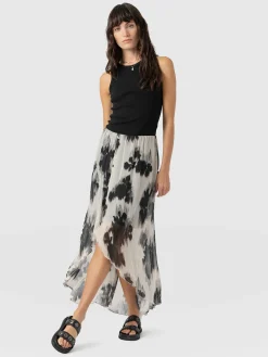 Clearance Saint and Sofia Lexi High Low Skirt - White Fade Floral