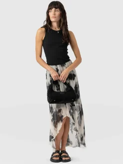 Clearance Saint and Sofia Lexi High Low Skirt - White Fade Floral
