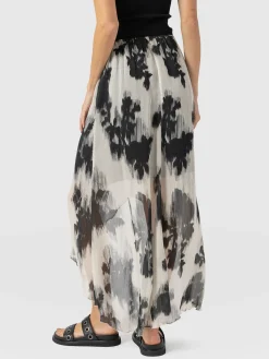 Clearance Saint and Sofia Lexi High Low Skirt - White Fade Floral
