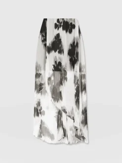 Clearance Saint and Sofia Lexi High Low Skirt - White Fade Floral