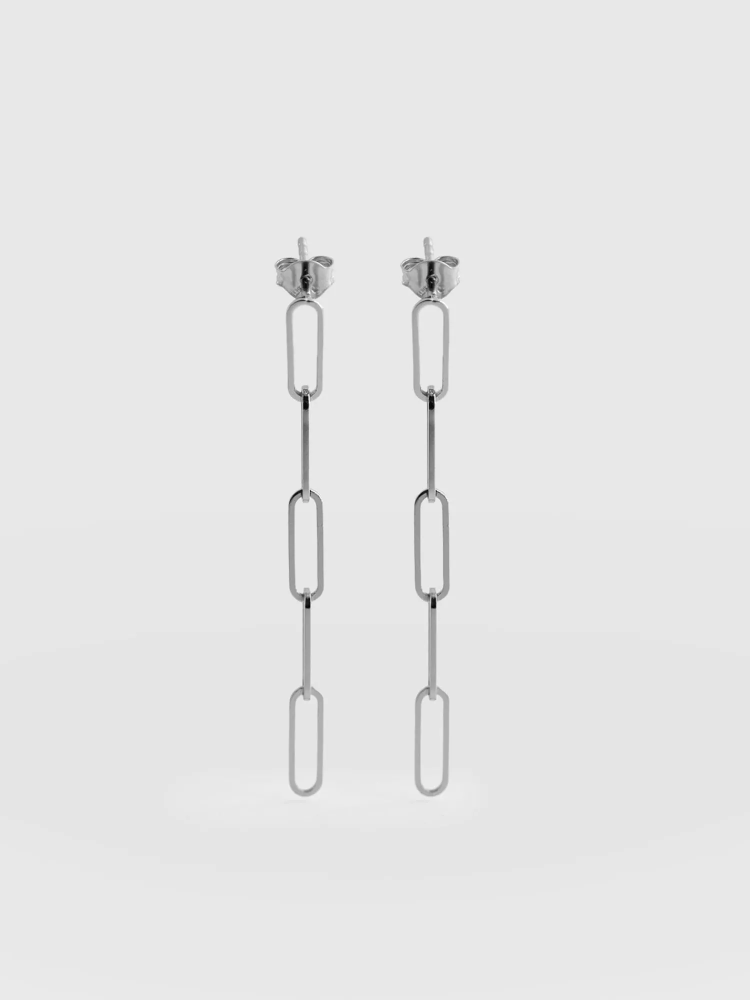 Online Saint and Sofia Link Chain Drop Earrings - Silver