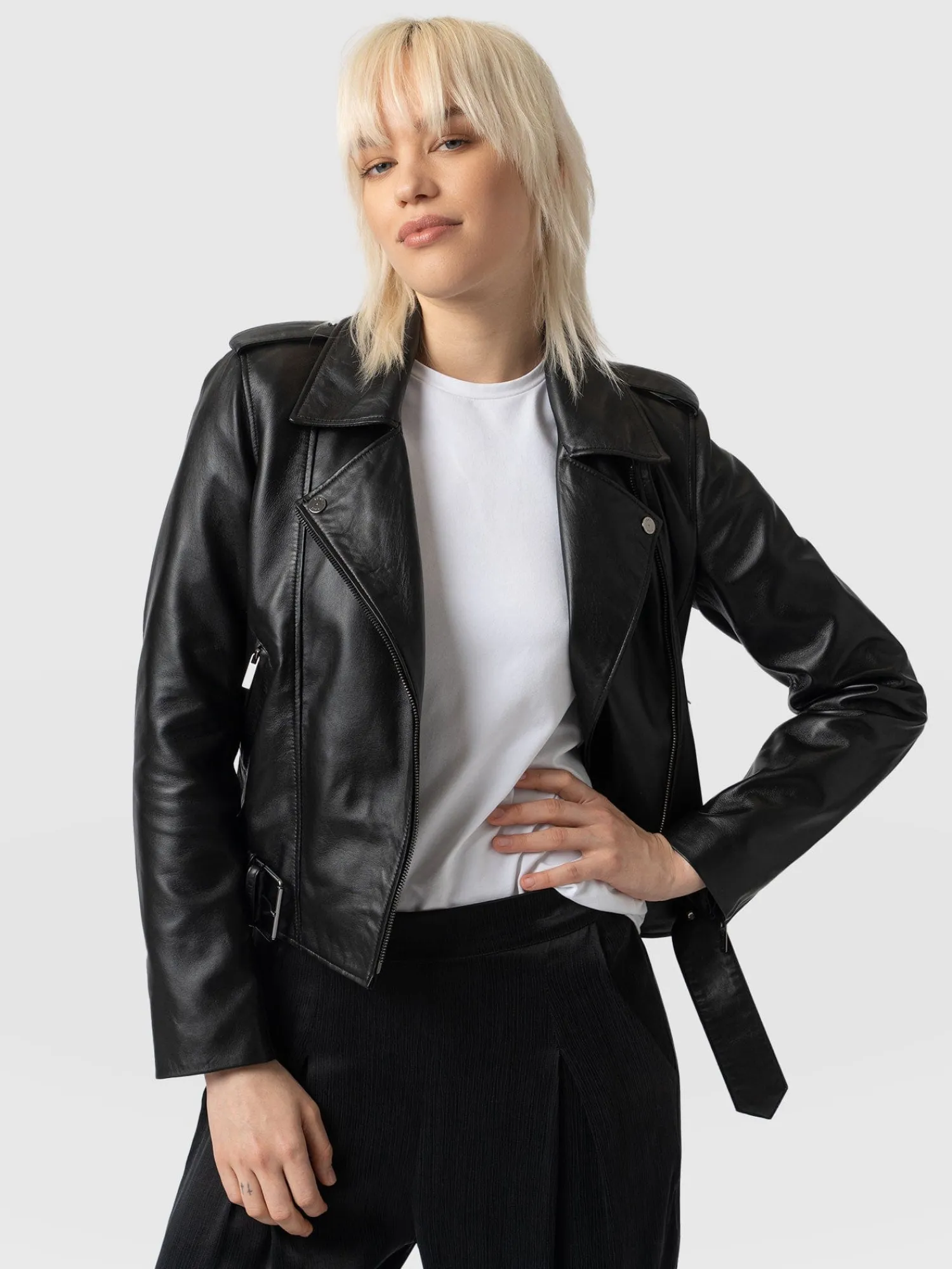 New Saint and Sofia Luther Leather Jacket - Black