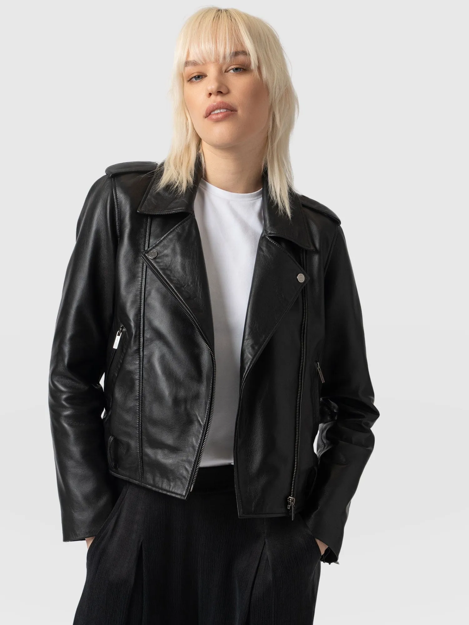 New Saint and Sofia Luther Leather Jacket - Black