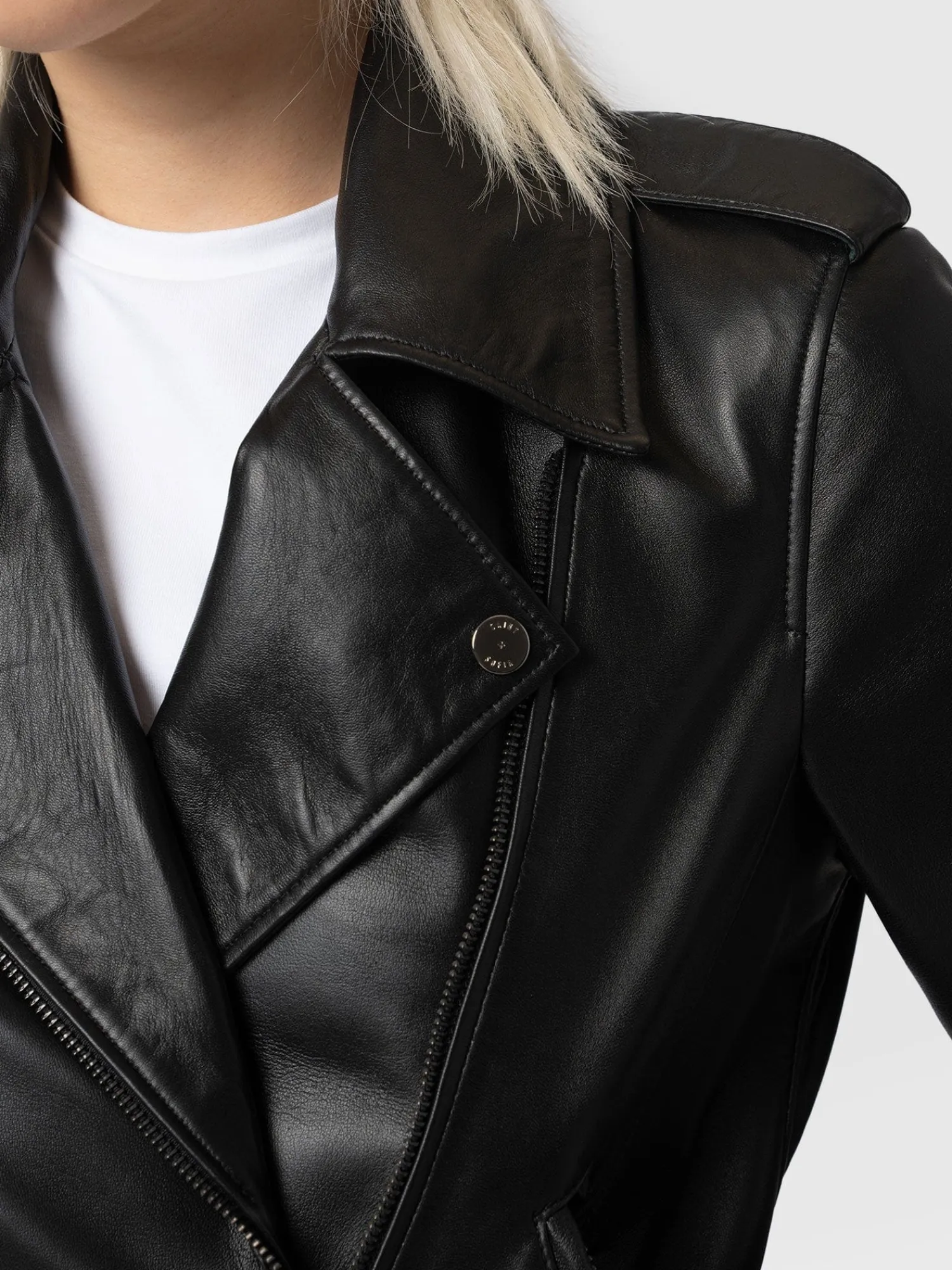 New Saint and Sofia Luther Leather Jacket - Black