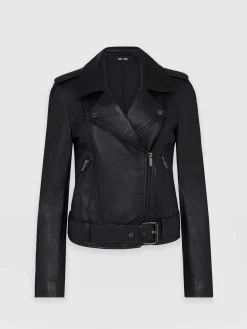 New Saint and Sofia Luther Leather Jacket - Black