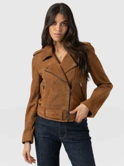 Best Saint and Sofia Luther Suede Jacket - Camel