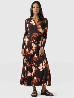 Fashion Saint and Sofia Macie Zip Up Dress - Orange Aurora