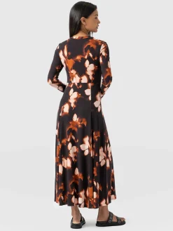 Fashion Saint and Sofia Macie Zip Up Dress - Orange Aurora